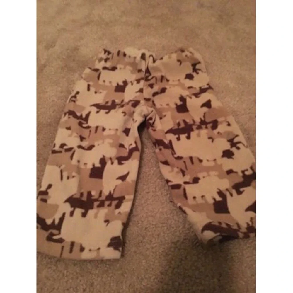 Carter's Baby Boys Fleece Pajama Pants Lounge Sleep Size 18 Months Brown Tan